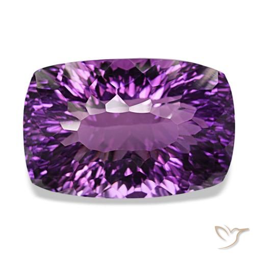 Ametista naturale viola da 53,04 ct, taglio a cuscino, VVS