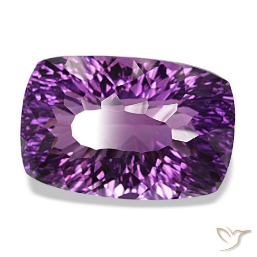 Ametista naturale viola da 53,04 ct, taglio a cuscino, VVS