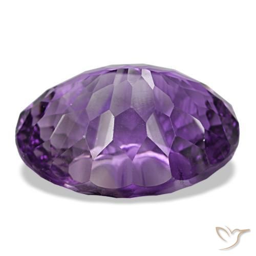 Ametista medium dark purplish-violet naturale da 38,84 ct, taglio ovale, VVS