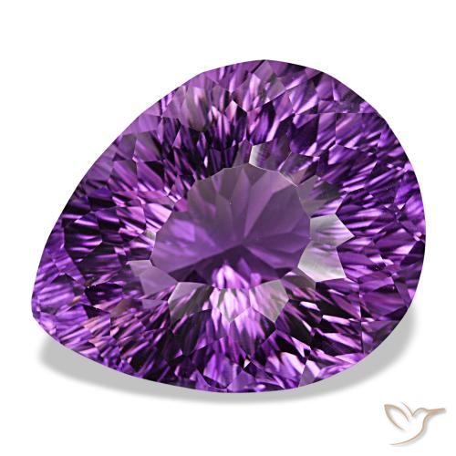Ametista vivido rosa viola naturale da 51,65 ct, taglio a pera, VVS