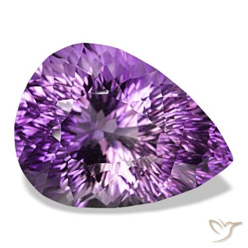 Ametista viola rosa intenso naturale da 58,64 ct, taglio a pera, VVS