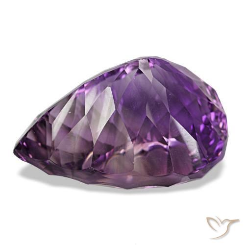 Ametista viola rosa intenso naturale da 58,64 ct, taglio a pera, VVS
