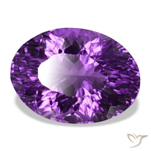 Ametista viola vivido naturale da 20,26 ct, taglio ovale, VVS