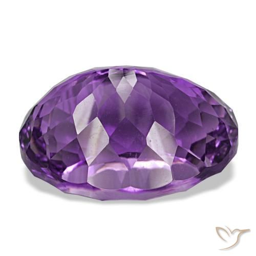 Ametista viola vivido naturale da 20,26 ct, taglio ovale, VVS