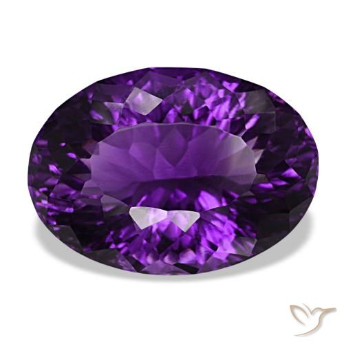 Ametista naturale viola medio da 30,96 ct, taglio ovale, VVS-VS