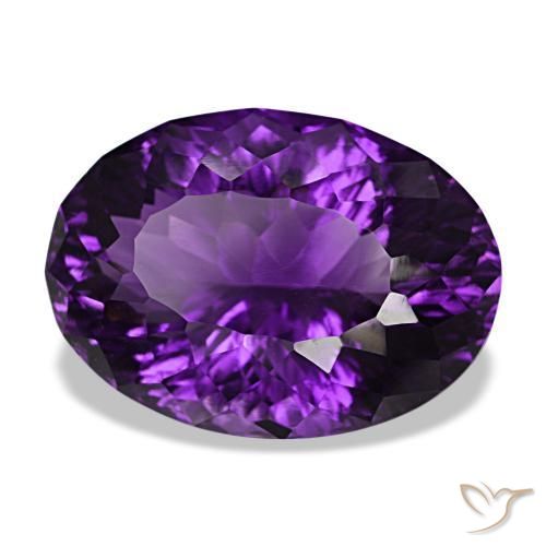 Ametista naturale viola medio da 30,96 ct, taglio ovale, VVS-VS