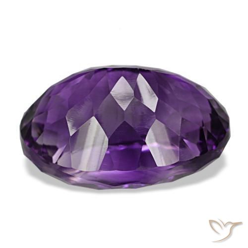 Ametista naturale viola medio da 30,96 ct, taglio ovale, VVS-VS