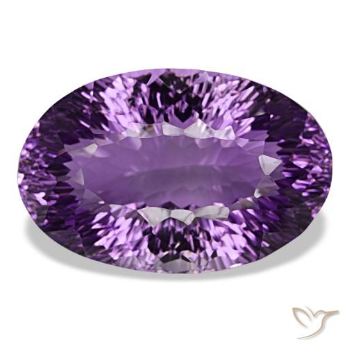 Ametista viola medio naturale da 63,99 ct, taglio ovale, VVS