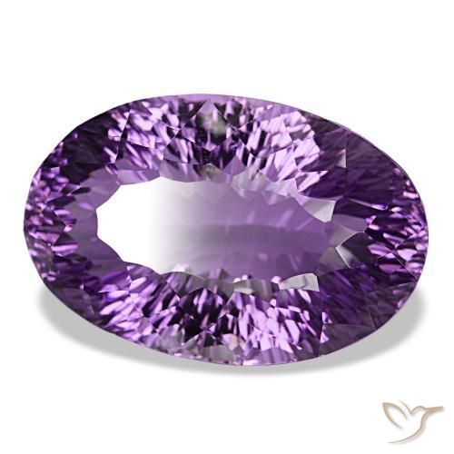 Ametista viola medio naturale da 63,99 ct, taglio ovale, VVS