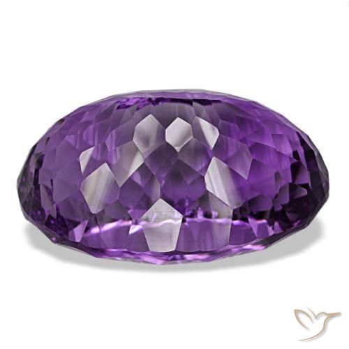 Ametista viola medio naturale da 63,99 ct, taglio ovale, VVS