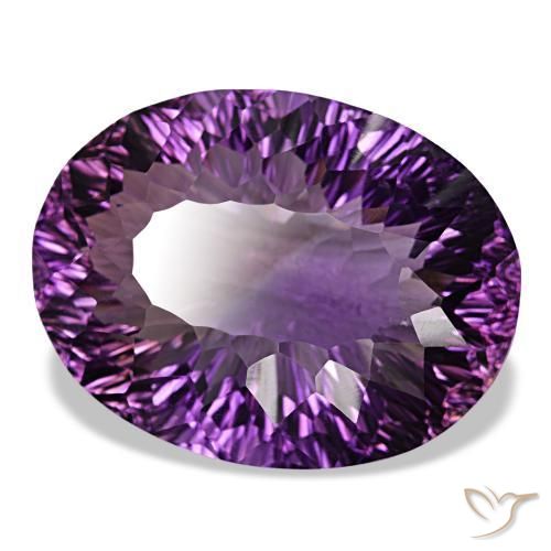 Ametista naturale viola medio da 83,18 ct, taglio ovale, VS