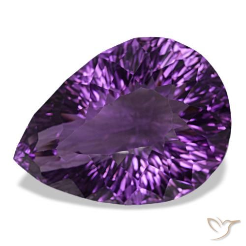 79.49ct viola rossastro ametista, taglio a pera, VVS