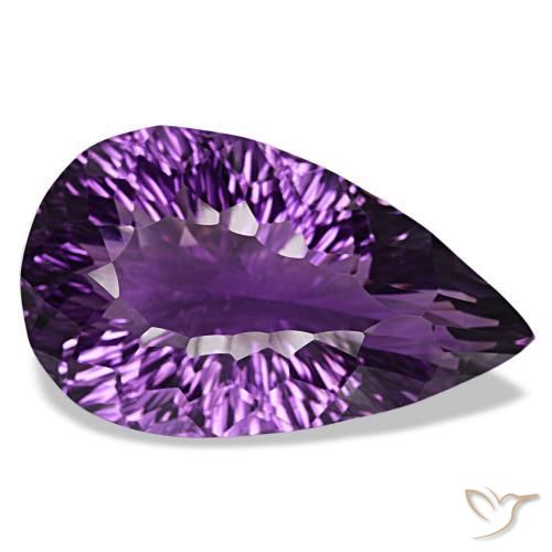 Ametista viola scuro naturale da 82,05 ct, taglio a pera, VVS