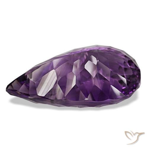 Ametista viola scuro naturale da 82,05 ct, taglio a pera, VVS