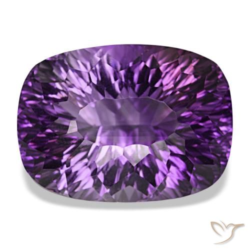 Ametista viola medio naturale da 58,37 ct, taglio a cuscino, VVS-VS