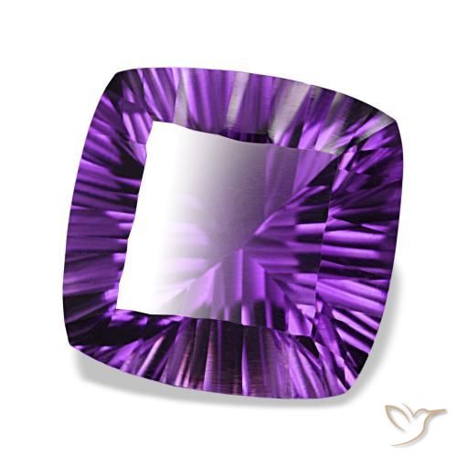 Ametista viola intenso naturale da 21,29 ct, taglio a cuscino, VVS-VS