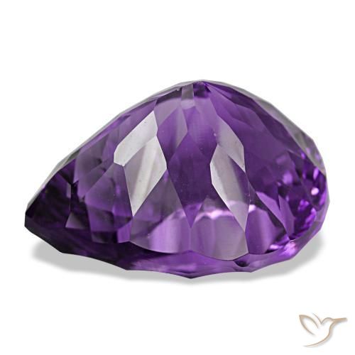 Ametista viola vivido naturale da 26,81 ct, taglio a pera, VS
