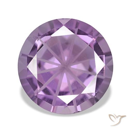 Ametista naturale viola da 2,17 ct, taglio rotondo, VVS