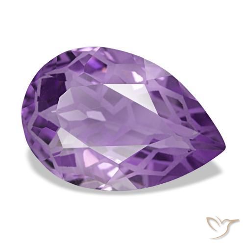 Ametista naturale viola da 3,77 ct, taglio a pera, VVS