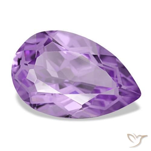 Ametista naturale viola da 3,41 ct, taglio a pera, VVS