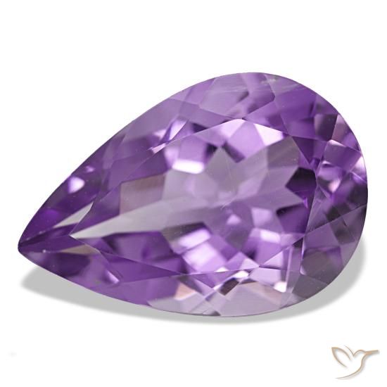 Ametista naturale viola da 5,30 ct, taglio a pera, VS