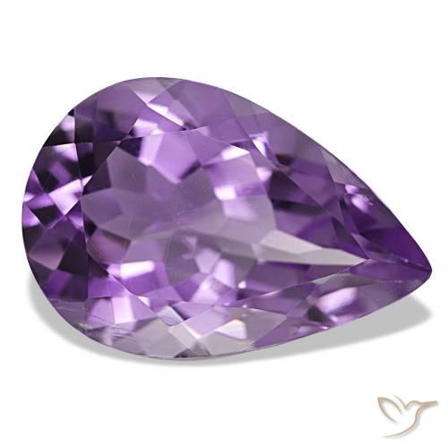 Ametista naturale viola da 5,30 ct, taglio a pera, VS