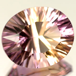 Ametrino Bicolore naturale da 4.18 ct, Taglio ovale, IF