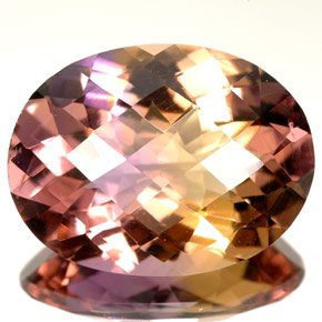 Ametrino Bicolore naturale da 14.66 ct, Taglio ovale, VVS
