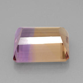 Ametrina naturale bicolore da 6,34 ct, taglio smeraldo, IF