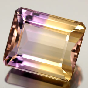 Ametrino Bicolore naturale da 5.93 ct, Taglio smeraldo, IF