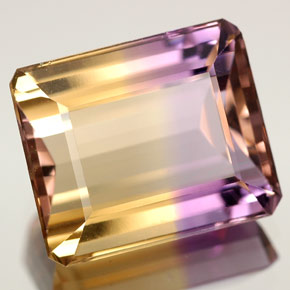 Ametrino Bicolore naturale da 5.93 ct, Taglio smeraldo, IF