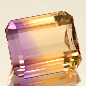 Ametrina naturale bicolore da 5,88 ct, taglio smeraldo, IF