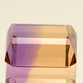 Ametrina naturale bicolore da 5,88 ct, taglio smeraldo, IF