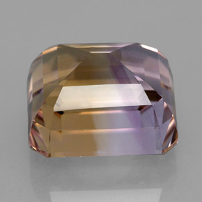 Ametrina naturale bicolore da 11,76 ct, taglio smeraldo, VVS