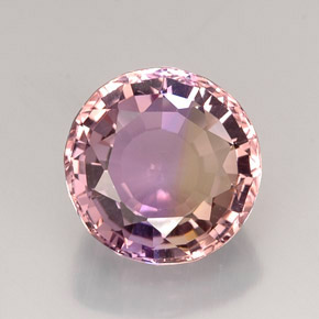 Ametrina naturale bicolore da 18,16 ct, taglio rotondo, IF