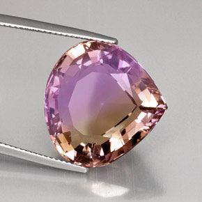 Ametrina naturale bicolore da 21,75 ct, taglio a pera, VVS