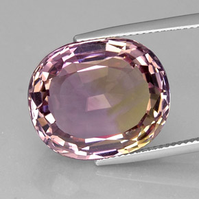 Ametrina naturale bicolore da 21,12 ct, taglio ovale, VVS
