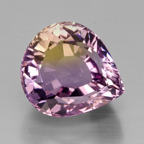 Ametrina naturale bicolore da 15,44 ct, taglio a pera, IF