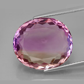 Ametrina naturale bicolore da 16,04 ct, taglio ovale, IF