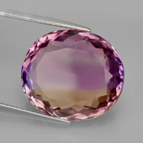 Ametrina naturale bicolore da 16,04 ct, taglio ovale, IF