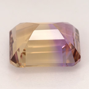 Ametrina naturale bicolore da 5,29 ct, taglio smeraldo, VVS