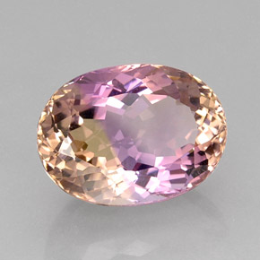 Ametrina naturale bicolore da 16,60 ct, taglio ovale, IF