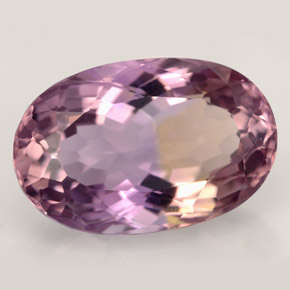 Ametrino Bicolore naturale da 12.14 ct, Taglio ovale, VVS