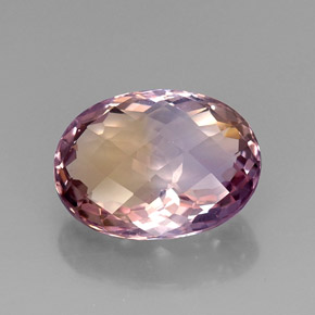Ametrino Bicolore naturale da 16.37 ct, Taglio ovale, VVS