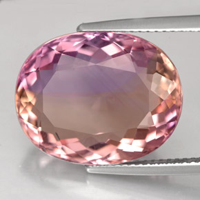 Ametrina naturale bicolore da 14,32 ct, taglio ovale, VVS