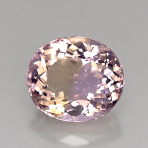 Ametrino Bicolore naturale da 12.60 ct, Taglio ovale, VVS