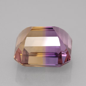 Ametrina naturale bicolore da 8,22 ct, taglio smeraldo, VVS