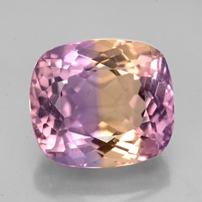 Ametrino Bicolore naturale da 7.47 ct, Taglio a cuscino, VVS
