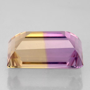 Ametrino Bicolore naturale da 6.29 ct, Taglio a baguette, VVS