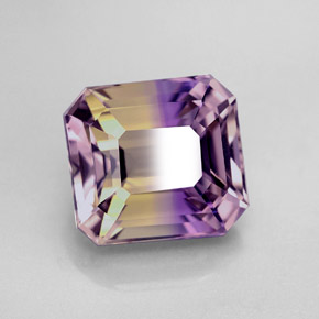Ametrina naturale bicolore da 6,01 ct, taglio smeraldo, VVS